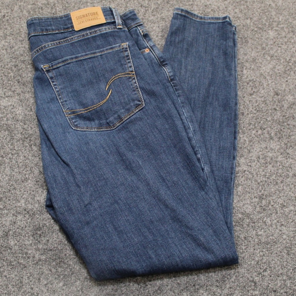Signature Levi Strauss High-Rise Skinny‎ Jeans Women's W33 L30 Blue Denim